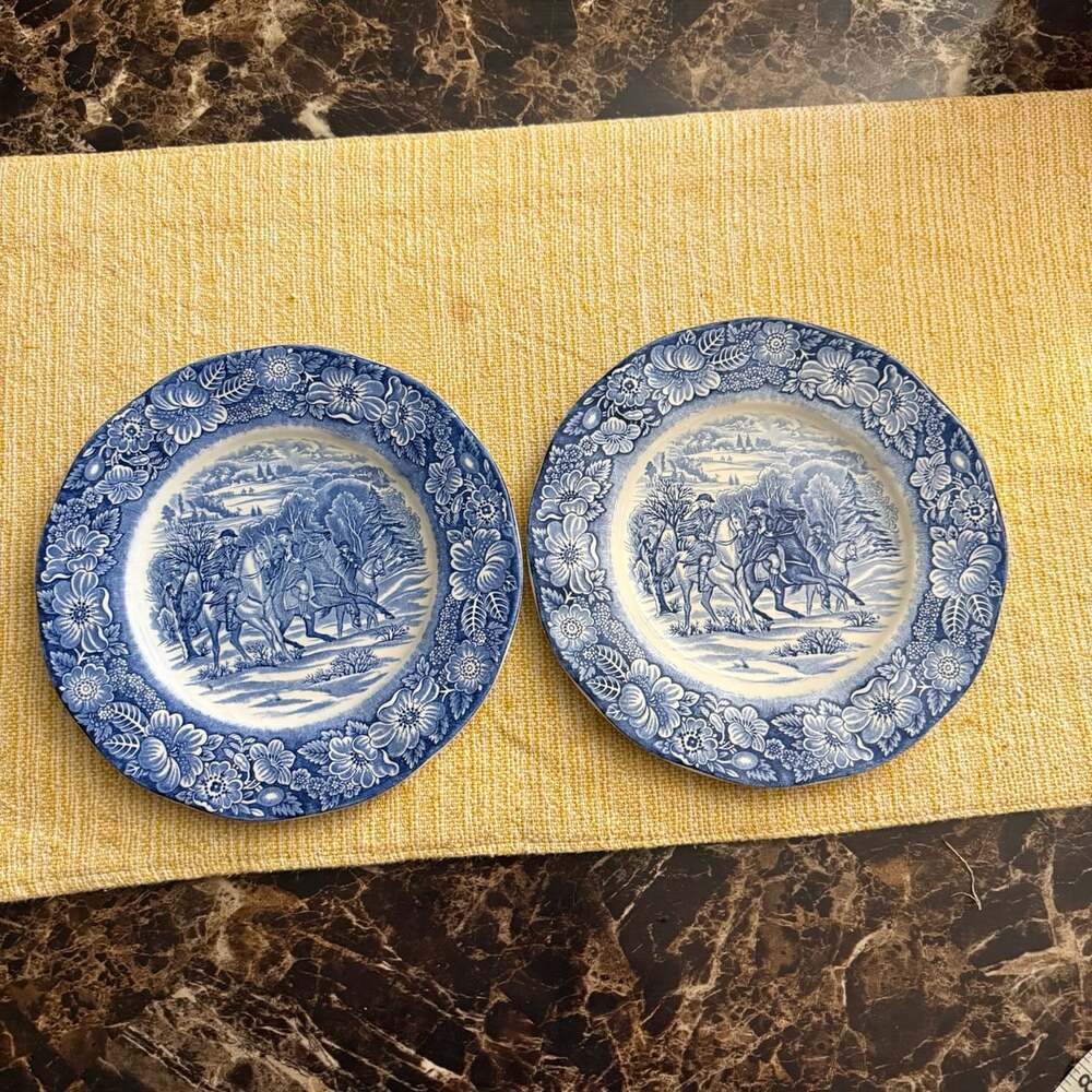 Liberty Blue Washington At Valley Forge Salad Plate Set